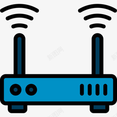 物联网Wifi物联网46线性颜色图标图标