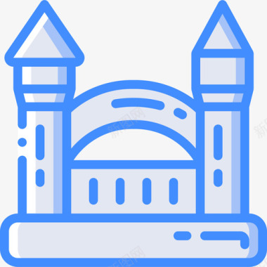 弹性城堡主题公园蓝色图标图标