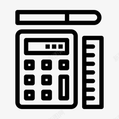 知识教育计算器教育线图标图标