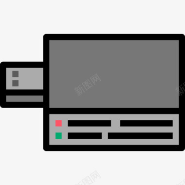 读卡读卡器摄影36线性彩色图标图标