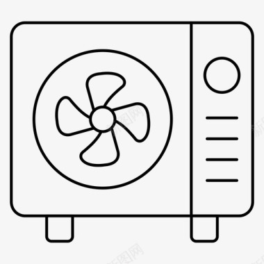 风毛笔字冷却器空气电器图标图标