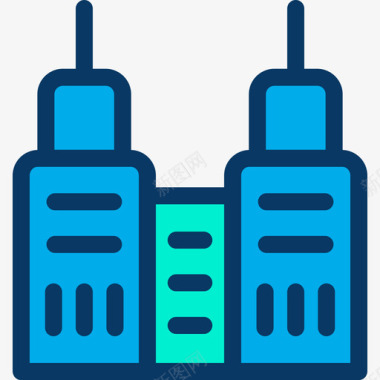建筑物图片建筑物43号建筑物线性颜色图标图标