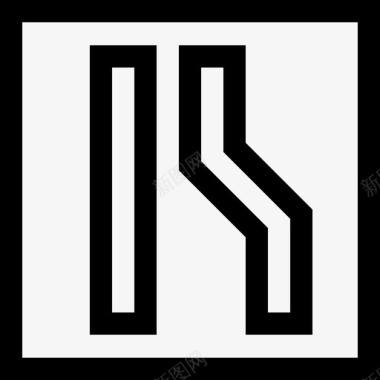 公共标识红车道公共标志3直线图标图标