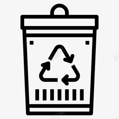 垃圾箱环保生态图标图标