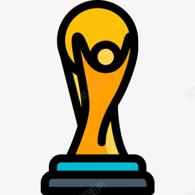 世界杯投票奖励徽章3线性颜色图标图标