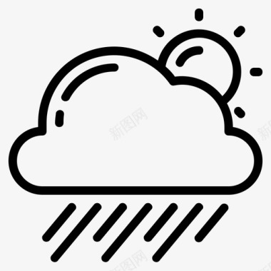 白天下雨风天气图标图标