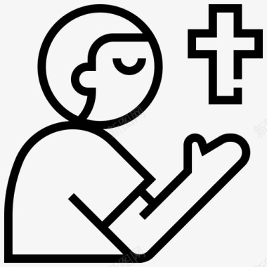 祷告基督徒教会图标图标