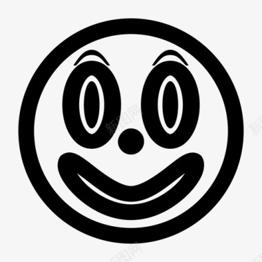 圆的脸微笑小丑表情图标图标