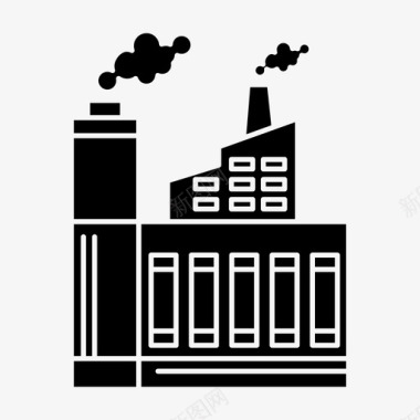 烟雾素材工业建筑工厂图标图标