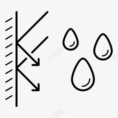 防水防水性能织物材料图标图标