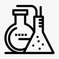 实验室玻璃器皿化工能源锥形烧瓶图标高清图片
