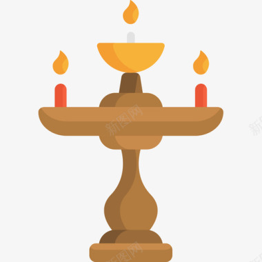蜡烛排灯节扁平图标图标