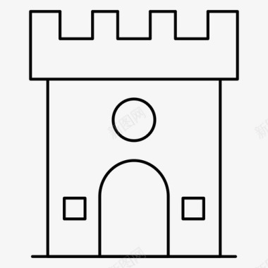 石头城堡城堡建筑要塞图标图标