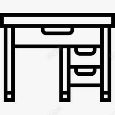 经典大办公桌办公桌家具73直线型图标图标