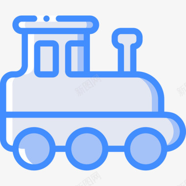 火车主题公园蓝色图标图标