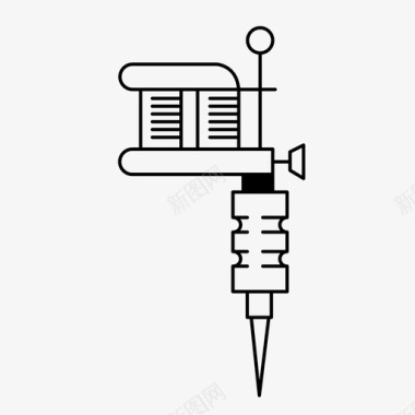 极简纹身机墨水针图标图标