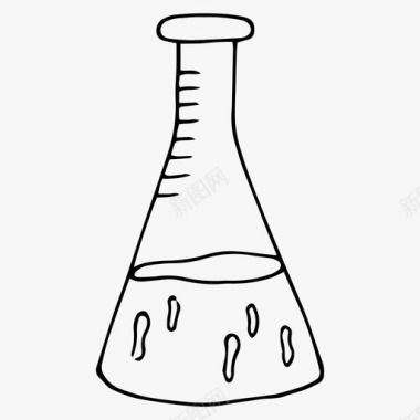 学习经验烧瓶化学教育图标图标
