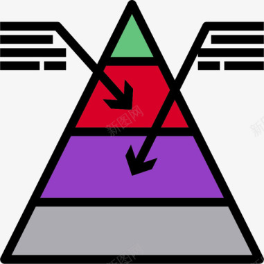 金字塔金字塔图图表10线性颜色图标图标