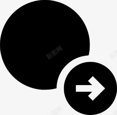 右圆球圆箭头图标图标