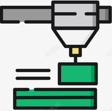 3d打印机平面师14线性颜色图标图标