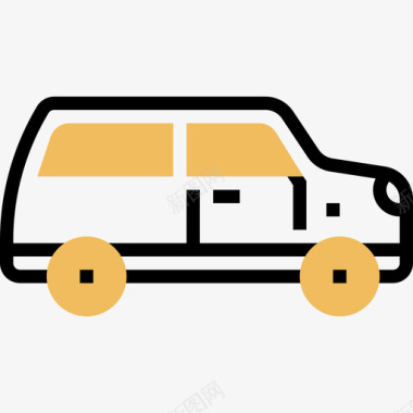 小型货车运输55黄色阴影图标图标