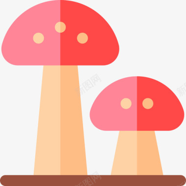 蘑菇野生动物22扁平图标图标
