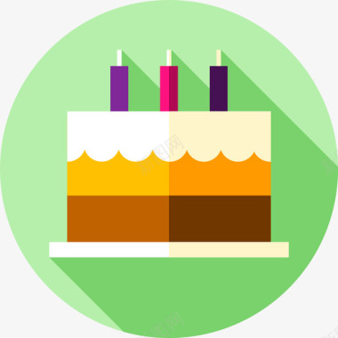生日蛋糕面包房36扁平图标图标