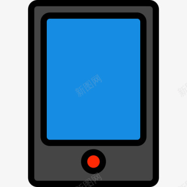 智能手机通讯连接5线性彩色图标图标