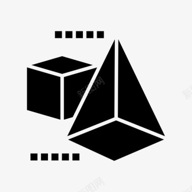 三维模型盒子三角形图标图标