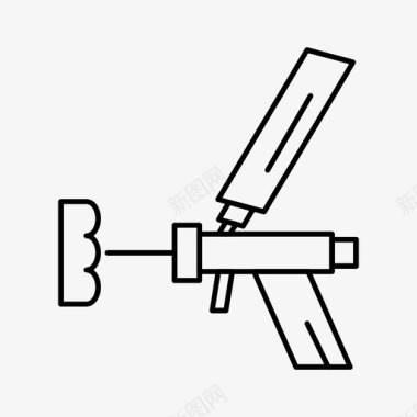 平面修理工具泡沫枪建筑修理图标图标