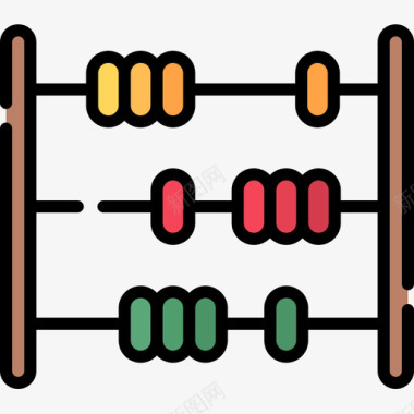 算盘盒子算盘圣诞玩具10线颜色图标图标
