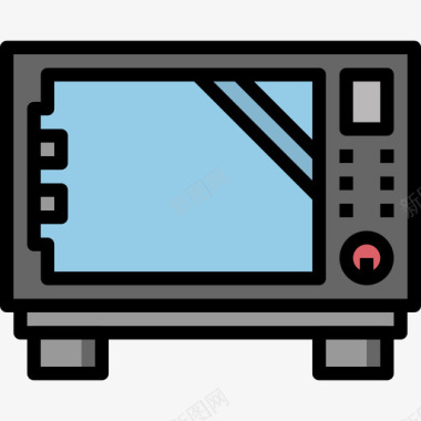 家用电器素材微波炉家用电器13线性颜色图标图标