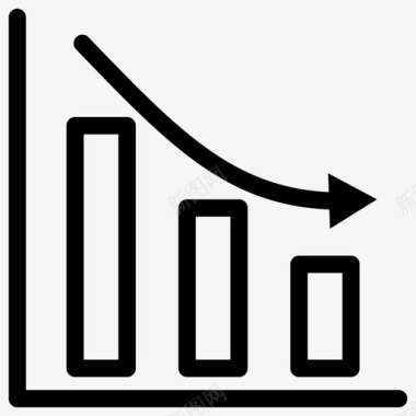 信号下降下降条形图箭头减少图标图标