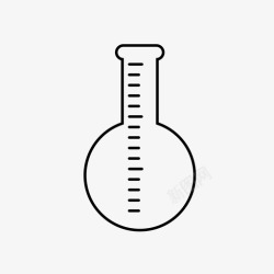 刻度瓶刻度圆瓶玻璃器皿实验室仪器图标高清图片