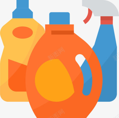 洗涤标签洗涤标识洗涤剂超市27扁平图标图标