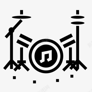 爵士鼓手鼓乐器音乐图标图标