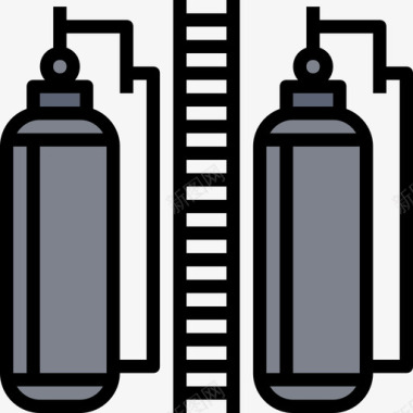 矢量石油油桶炼油厂石油工业3线性颜色图标图标