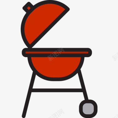烧烤烧烤食物119线性颜色图标图标