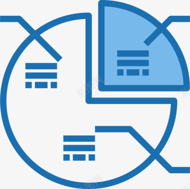 三维饼图饼图分析9蓝色图标图标