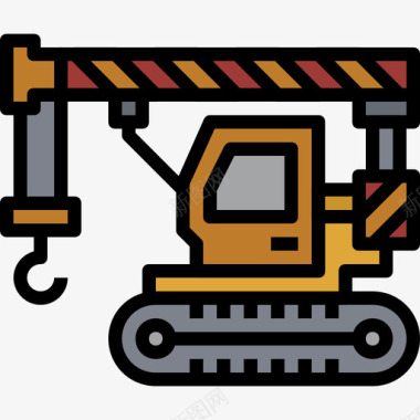 锁车3起重机施工车3线颜色图标图标