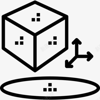 3D苹果3dvr数字3线性图标图标