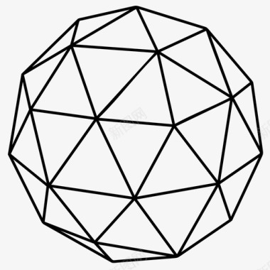 抽象球体多边形的三维模型三维图形三维模型图标图标