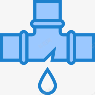 漏水水管工工具10蓝色图标图标