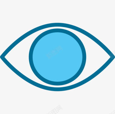 眼睛基本12蓝色图标图标