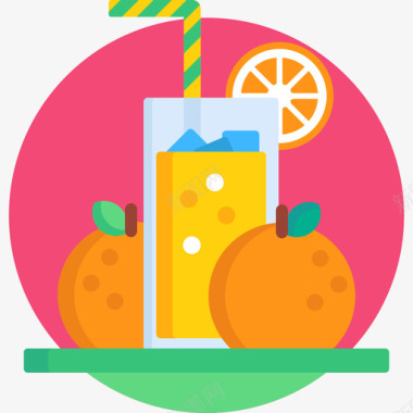 橙汁夏季派对18无糖图标图标