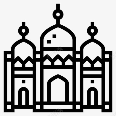着名地标建筑清真寺建筑地标图标图标