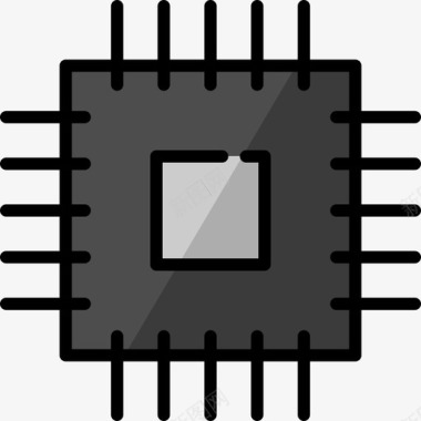 微型芯片芯片工具24线性颜色图标图标