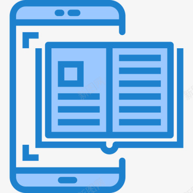 书本智能手机应用程序6蓝色图标图标