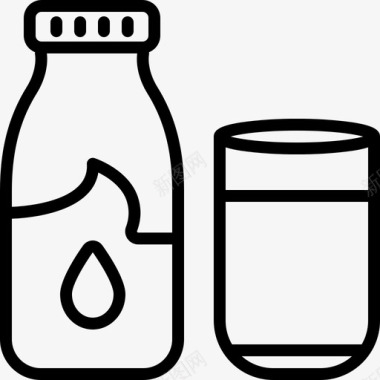 牛奶奶瓶钙图标图标