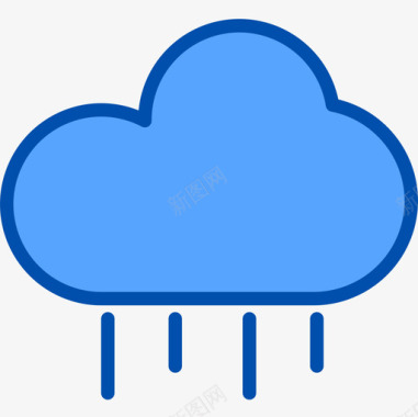 下雨186号天气蓝色图标图标
